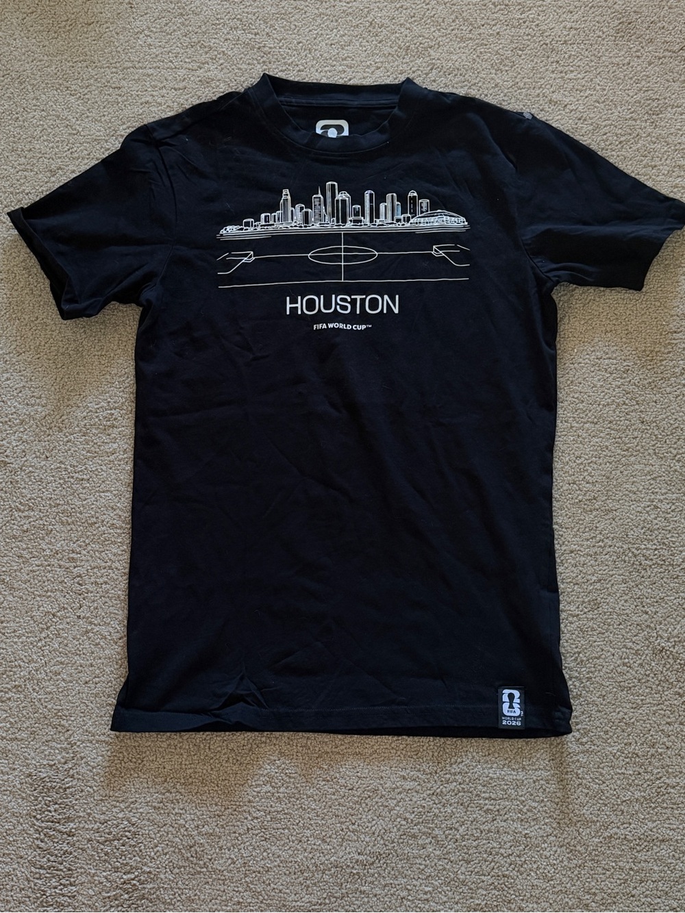 FIFA World Cup 2026 Houston Host City Skyline Graphic T-Shirt Black Small